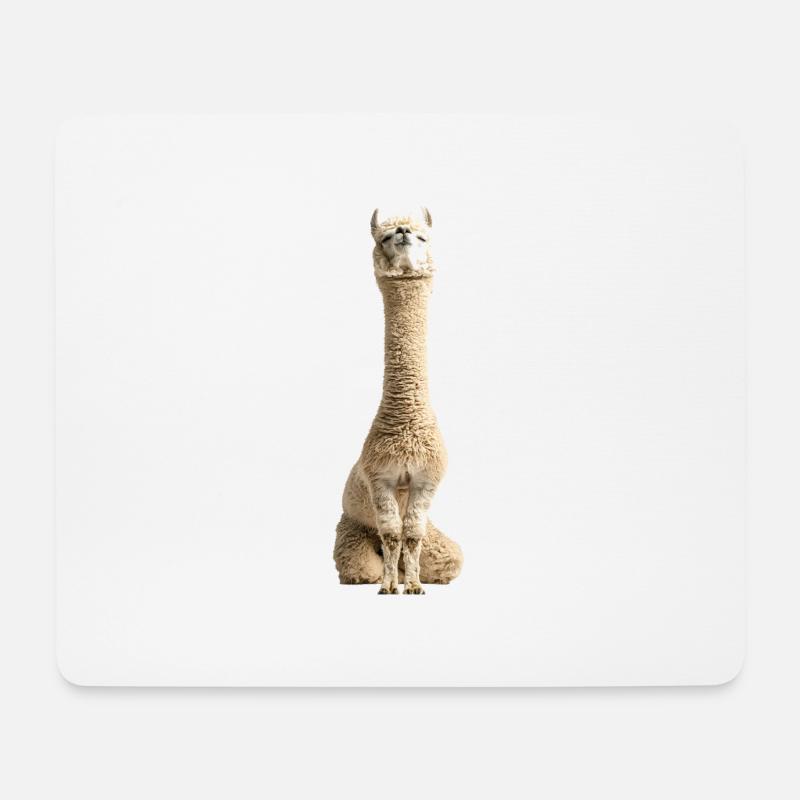 Alpaka - Mousepad (Querformat) - Weiß