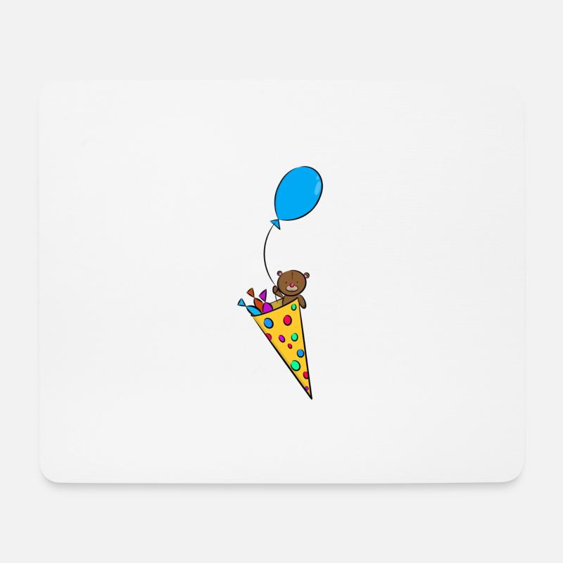 Bär in Schultüte - Mousepad (Querformat) - Weiß