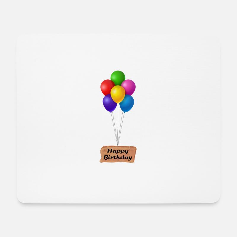 Geburtstag Ballons Happy Birthday - Mousepad (Querformat) - Weiß