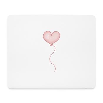 Luftballon Herz rosa pastell - Mousepad (Querformat) - Weiß - Vorne