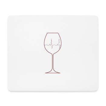 Wine glass with pulse - Mouse Pad (horizontal) - white - Front