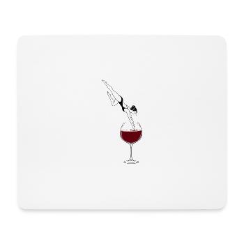Wein Akrobatik Weinglas Minimalistisches Design - Mousepad (Querformat) - Weiß - Vorne