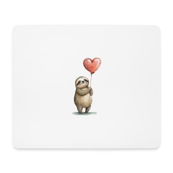 Faultier Herz Aquarell - Mousepad (Querformat) - Weiß - Vorne