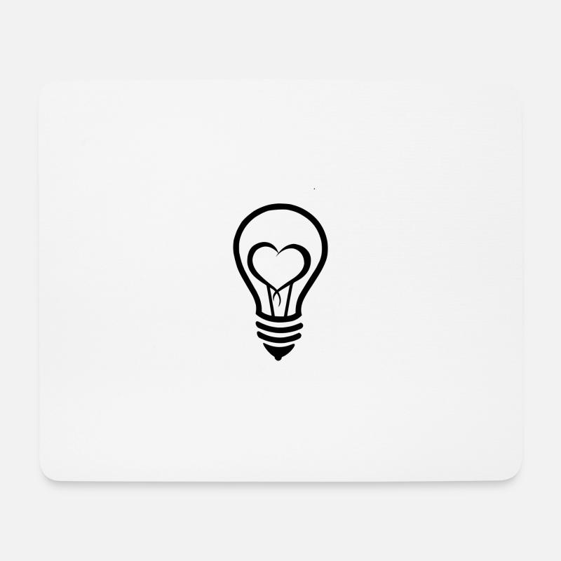 Glühbirne Liebe Herz - Mousepad (Querformat) - Weiß