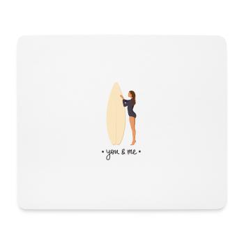 Surfbrett and me - Mousepad (Querformat) - Weiß - Vorne