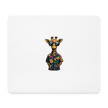 Vacances de bande dessinée girafe - Tapis de souris (format paysage) - blanc - Devant