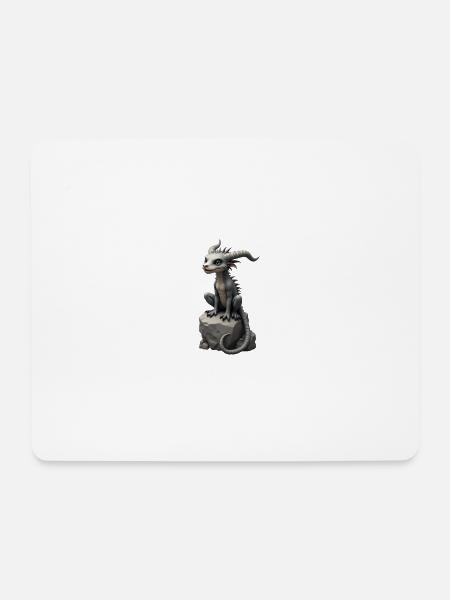 Monster on Stone 2 - Mousepad (Querformat) - Weiß