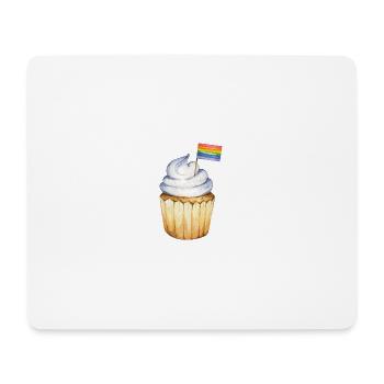 Muffin arc-en-ciel - Tapis de souris (format paysage) - blanc - Devant