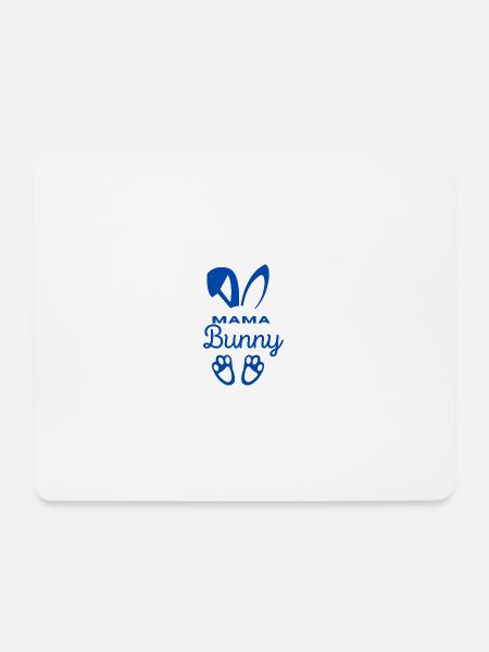 Mama Bunny - Süße Hasenohren Blau - Mousepad (Querformat) - Weiß