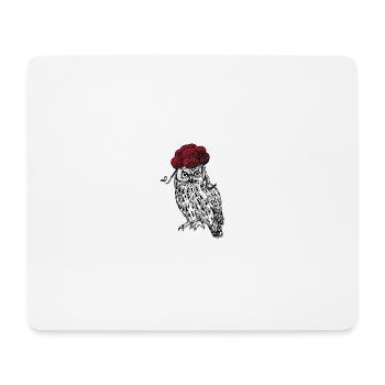 🦉 Owl with Bollenhut 🌳 - Mouse Pad (horizontal) - white - Front