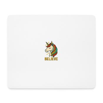 Believe Einhorn Buntes Lustiges Design - Mousepad (Querformat) - Weiß - Vorne