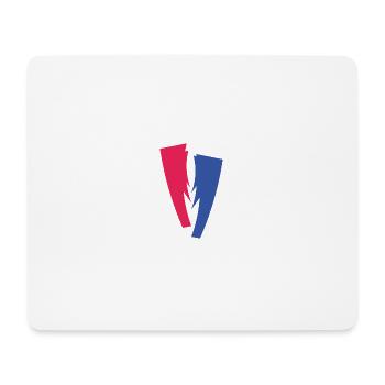 Farbduett aus Rot und Blau - Mousepad (Querformat) - Weiß - Vorne