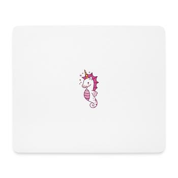 Fantaisie de licorne d’hippocampe - Tapis de souris (format paysage) - blanc - Devant