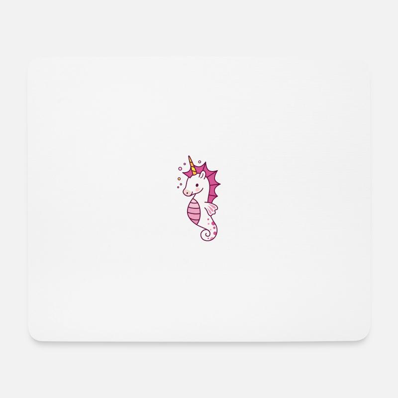 Seepferdchen Einhorn Fantasie - Mousepad (Querformat) - Weiß
