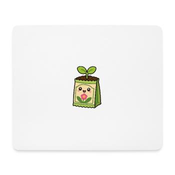 Sac de plante Kawaii avec fleur - Tapis de souris (format paysage) - blanc - Devant
