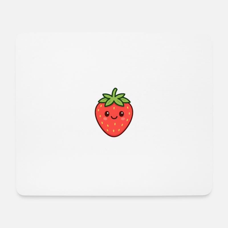 Erdbeeren - Mousepad (Querformat) - Weiß