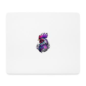 Coq coloré dans le style de tatouage - Tapis de souris (format paysage) - blanc - Devant