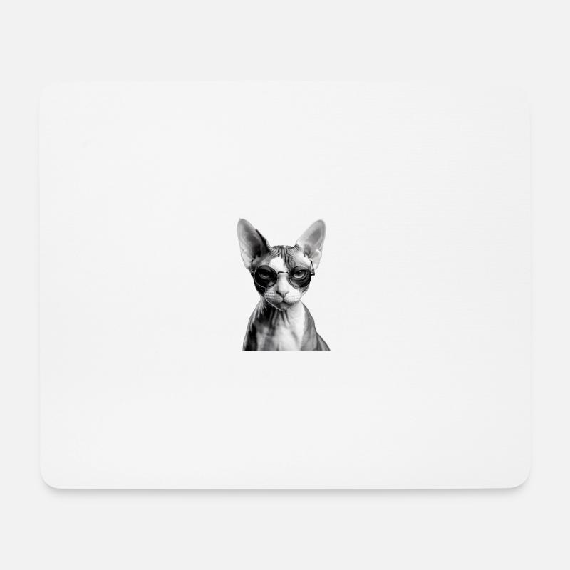 Unbeeindruckte Sphynx - Mousepad (Querformat) - Weiß