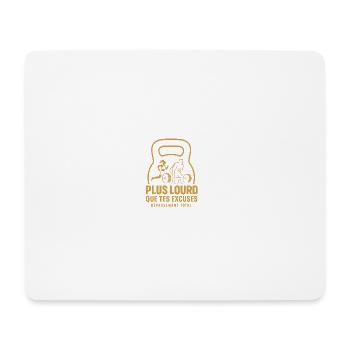 Schwerer als deine Ausreden – Kettlebell Motivation - Mousepad (Querformat) - Weiß - Vorne
