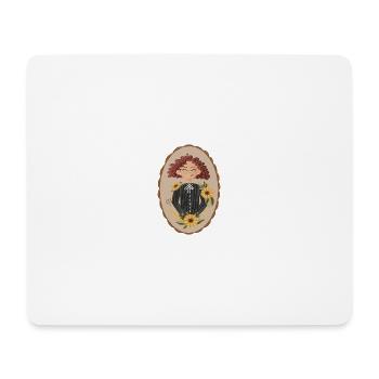 Portrait ovale Sunflower Love - Tapis de souris (format paysage) - blanc - Devant
