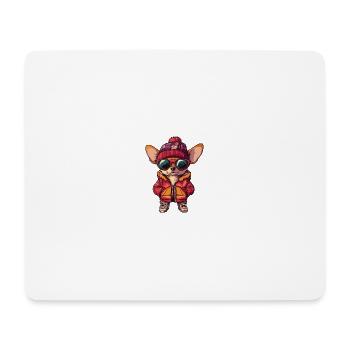Chihuahua Dog Winter Comic - Mouse Pad (horizontal) - white - Front