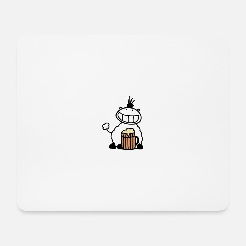 Bierschaf - Mousepad (Querformat) - Weiß