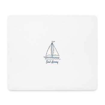 Sail Away Sailing Boat Ocean Minimal Design - Mouse Pad (horizontal) - white - Front