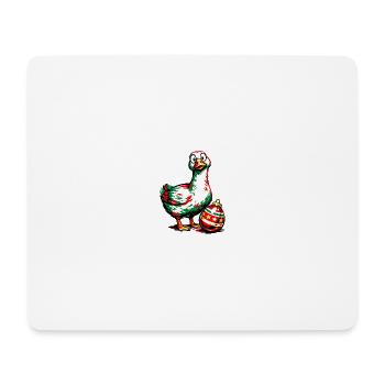 Gans mit Weihnachtskugel - Ei . 1 - Mousepad (Querformat) - Weiß - Vorne