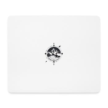Boussole avec montagnes pour la randonnée - Tapis de souris (format paysage) - blanc - Devant