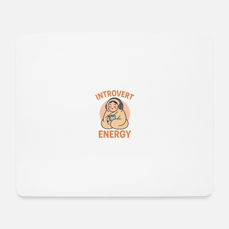 Introvert Energy - Mousepad (Querformat) - Weiß
