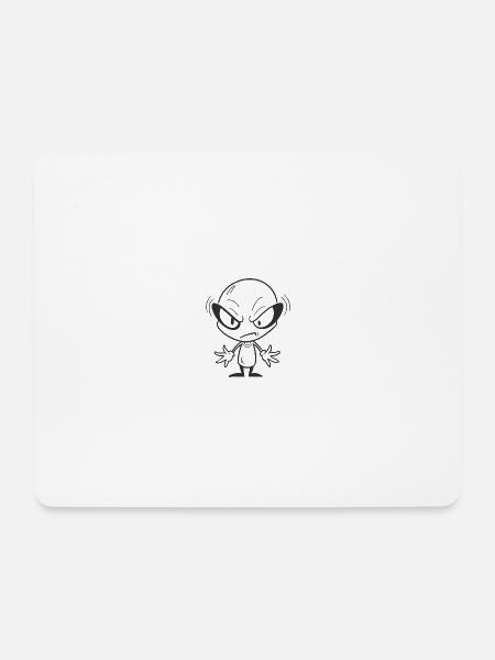 Mürrischer Alien - Mousepad (Querformat) - Weiß