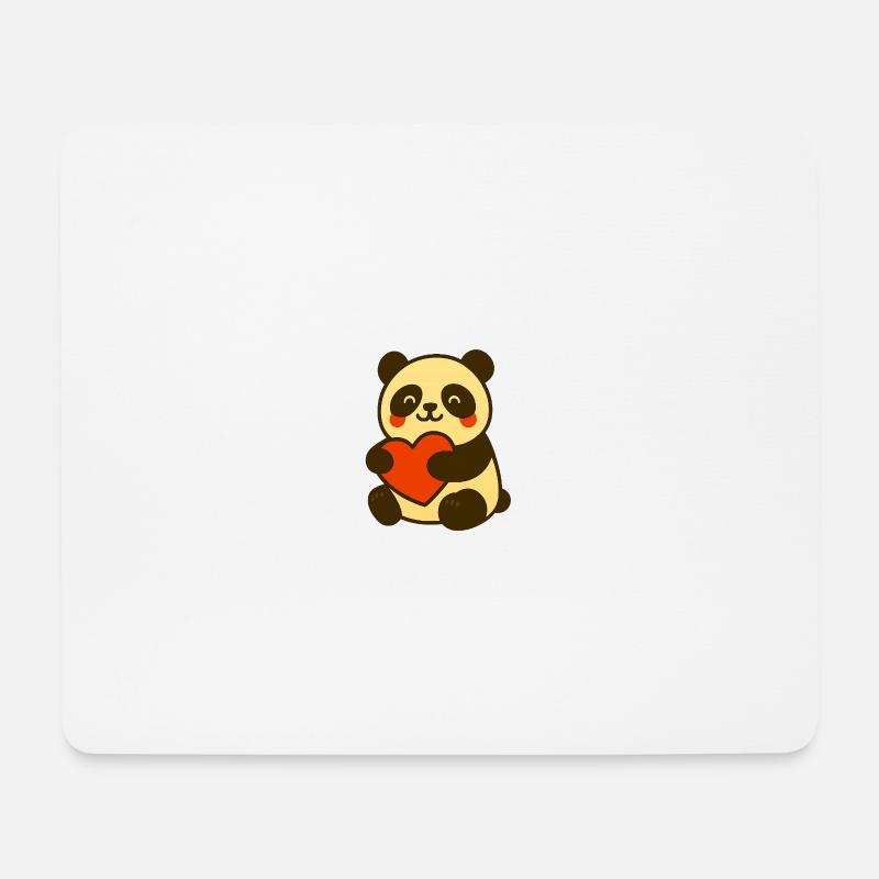 Der_Panda_mit_Herzumarmung - Mouse Pad (horizontal) - white