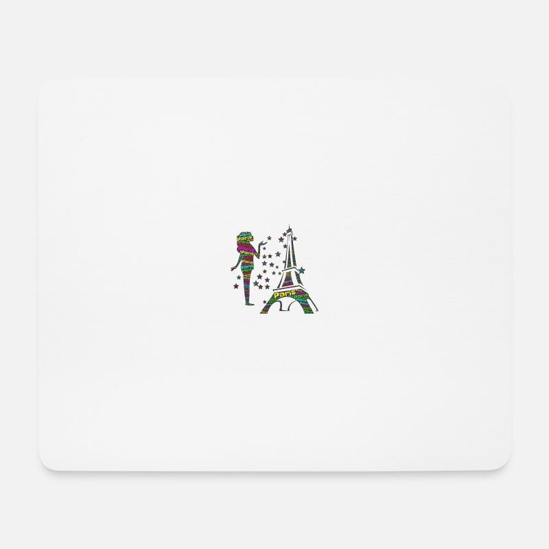 Paris in Farbe - Mousepad (Querformat) - Weiß