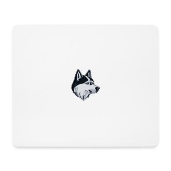 Siberian Husky as Logo Edition dans les tons de gris - Tapis de souris (format paysage) - blanc - Devant