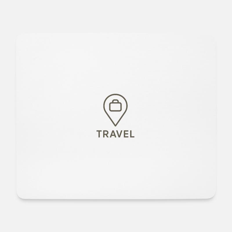 Minimalistisches Travel-Icon – Location & Koffer - Mousepad (Querformat) - Weiß