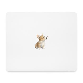 Corgi Dog Motif with Ladybug Gift - Mouse Pad (horizontal) - white - Front