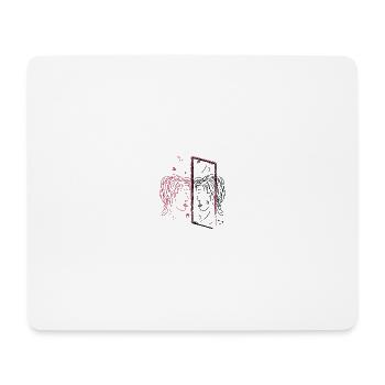 Abstraktes Spiegelbild Porträt Design - Mousepad (Querformat) - Weiß - Vorne