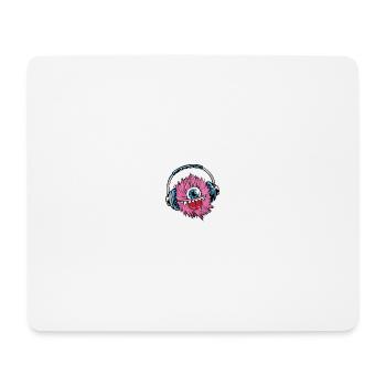 Monster mit Kopfhörer - Mousepad (Querformat) - Weiß - Vorne