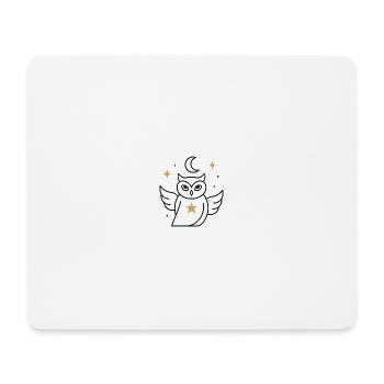 Mondnacht-Eule mit Sternenglanz - Mousepad (Querformat) - Weiß - Vorne