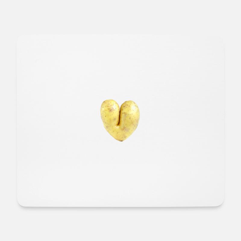 Kartoffelherz - Mousepad (Querformat) - Weiß