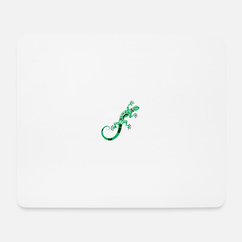 Green ornamental gecko pattern - Mouse Pad (horizontal) - white