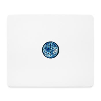 Flower of Life Blue Element Water - Mouse Pad (horizontal) - white - Front