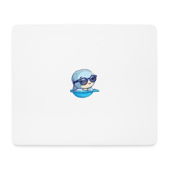 Little cute dolphin wearing sunglasses. - Mouse Pad (horizontal) - white - Front
