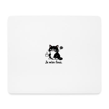 I Don't Care – Blasé Cat and Café Humour - Mouse Pad (horizontal) - white - Front