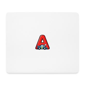A for Racing Car Cartoon - Mouse Pad (horizontal) - white - Front