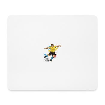 fussballspieler-comic-farbspritzer-gelb - Mousepad (Querformat) - Weiß - Vorne