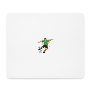fussballspieler-comic-farbspritzer-gruen - Mousepad (Querformat) - Weiß - Vorne