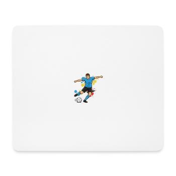 Kicker in a splash of color soccer player - Mouse Pad (horizontal) - white - Front