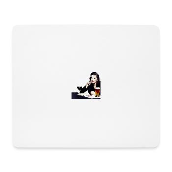Frau mit Zigarette und Bier - Mousepad (Querformat) - Weiß - Vorne