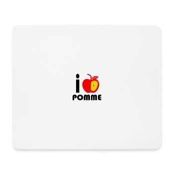 i love pomme - Tapis de souris (format paysage) - blanc - Devant